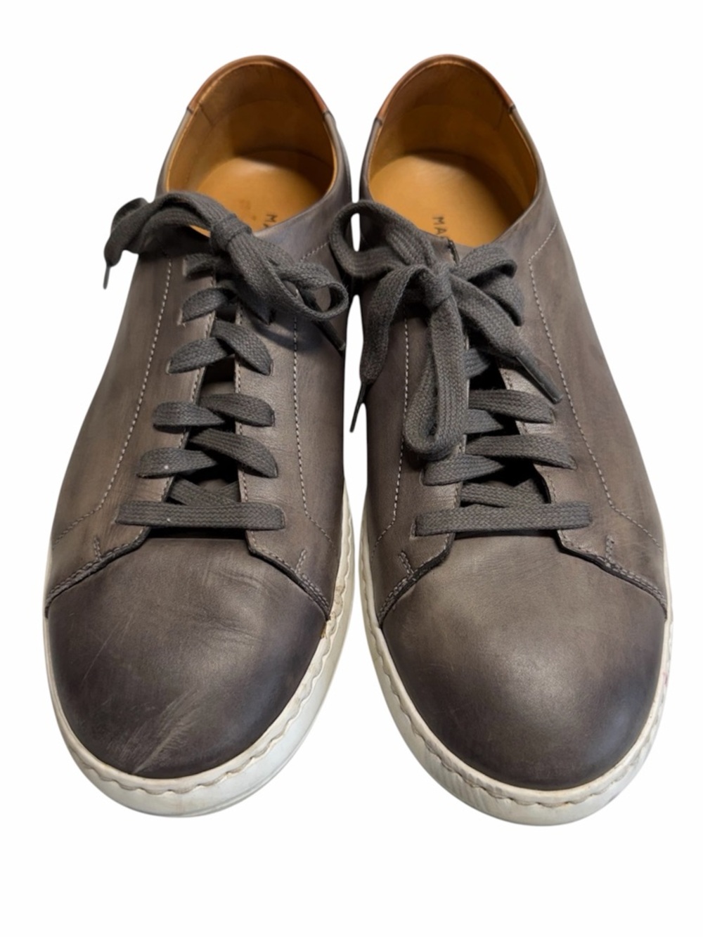 Magnanni Bartolo Luxury Lace Up Sneakers Men’s 10.5 Gray Casual Preppy Spain